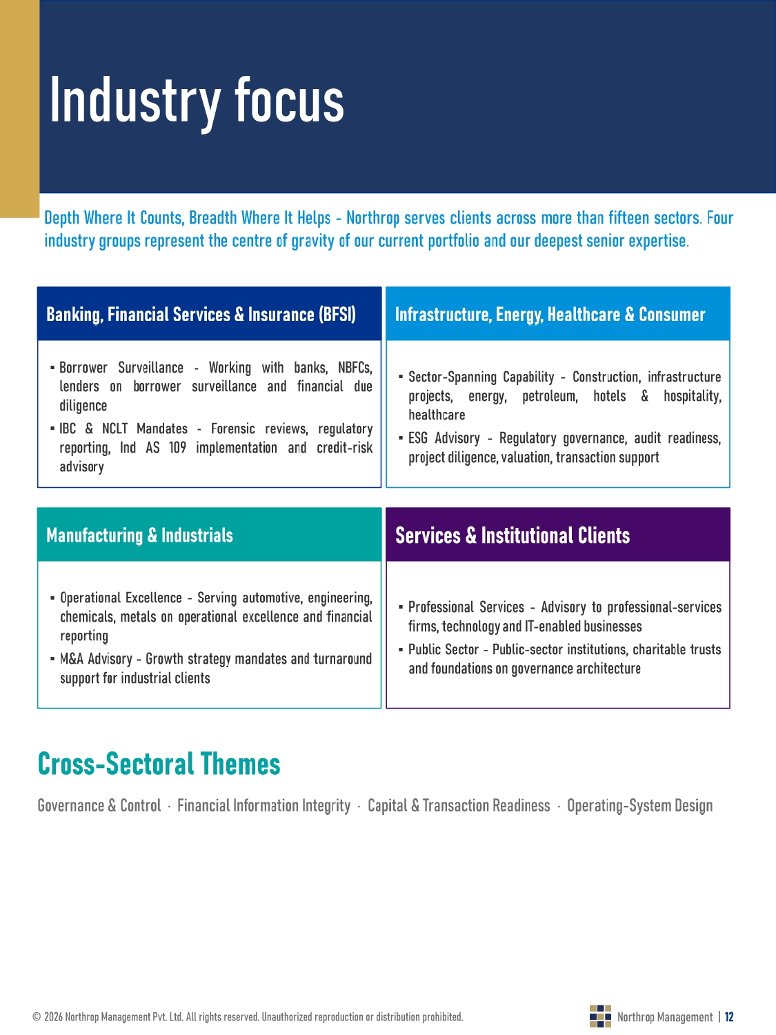 Northrop Management Corporate Profile Slide 12
